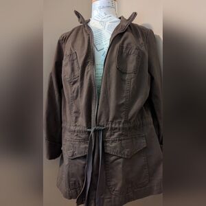 Lane Bryant Lightweight Jacket Coat Blazer Brown Green 14/16